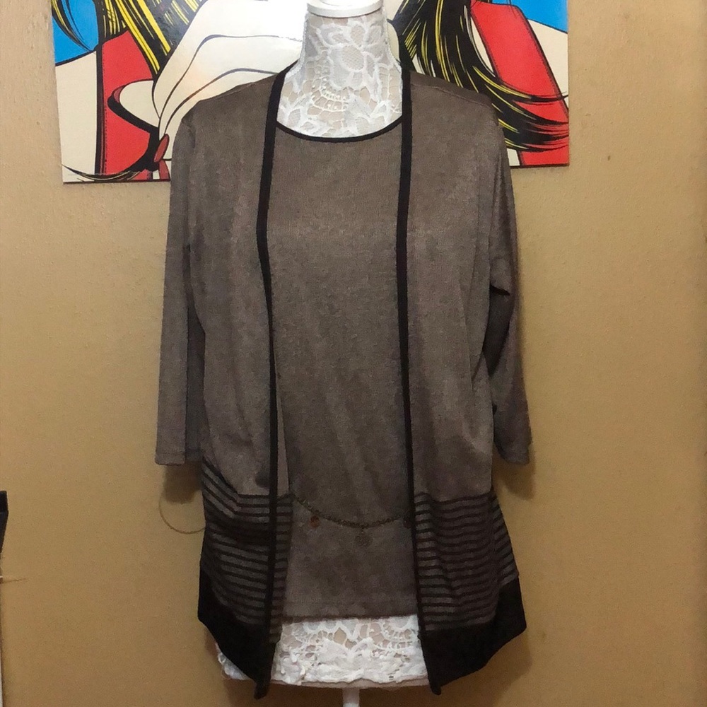 Cardigan and Tank One Piece w/ Accent Belt
